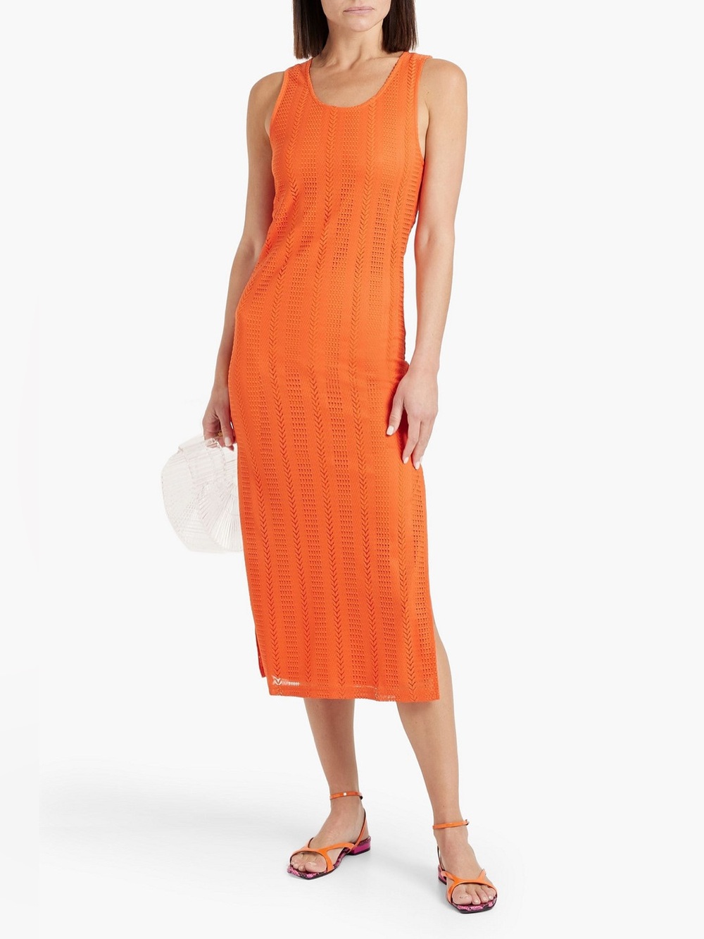 MELISSA ODABASH Hailey Cutout Crochet Midi Dress size small NWT